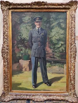 James Bateman Ra  Alec P. Dixon  Raf Wwii Portrait Oil Painting On Canvas Signed • £1850