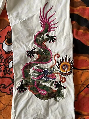 Maharishi White Sno Camo Embroidered Dragon Snopants Size M • £149.99