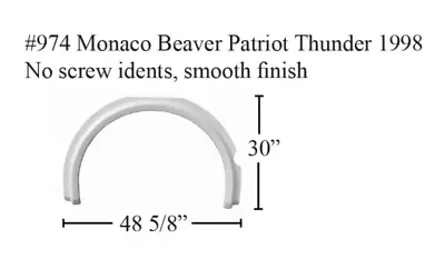 RV Fender Skirt Monaco Beaver Patriot Thunder #974 White • $125