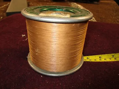 NOS Spool Vintage Cloth Covered Enameled Solid Wire 34 Ga For RF And Magnet Coil • $99