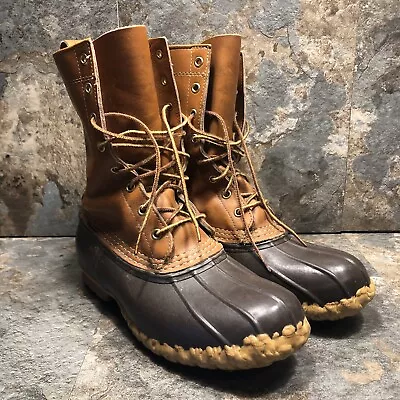 Vintage LL Bean Duck Boots Womens Size 7 Leather Made In USA Maine Hunting • $34.99