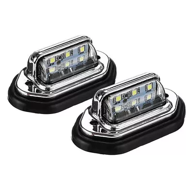 2PCS Waterproof White Car Boat Truck 6LED Lights For License Plate Lamp 12-24V • $15.99