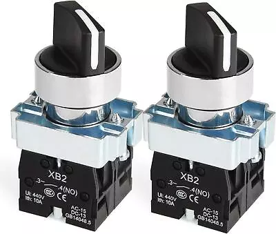 (pack Of 2) 22mm 3 Position Selector Switch Maintained 2no Xb2-20x/31 (3 Positio • $24.97