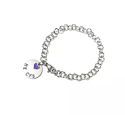 Medical Alert Bracelet Twisted Stainless Steel Stamped Medical Disc & Heart • £6.99