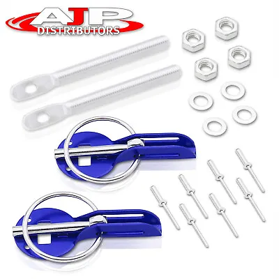 Universal Blue Anodized Aluminum Secure Hood Lock Mount Ring Pin Kit For Toyota • $9.99