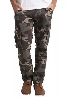 Mens Army Cargo Combat Work Trouser Military Camo Casual Cotton Regular-Fi • $22.95