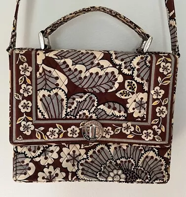 Vera Bradley Slate Blooms Julia Handbag Purse Shoulder Bag Excellent Conditio • $19.99