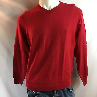 Allen Solly London 100% Merino Wool Red V-Neck Sweater Men's Size Large NWT • $14.96