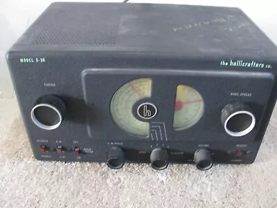 Hallicrafters S-38 Short Wave Receiver Ham Radio POWERS ON • $51