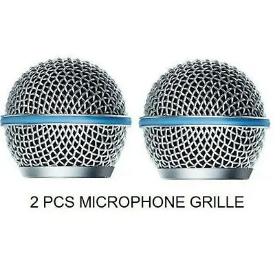 2× Microphone Grill Mic Grille Ball Head Mesh For Shure Beta58A SM58 Pgx24 Slx24 • $10.59