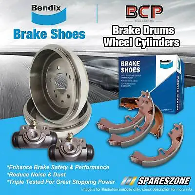 Rear Brake Drums + Wheel Cylinders + Bendix Shoes For Mazda B2500 BRAVO UF 91-99 • $421.95