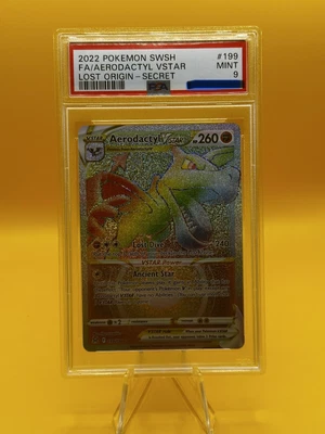 $55 • Buy PSA 9 Mint Full Art Aerodactyl VStar SR 2022 Pokemon Lost Origin #199