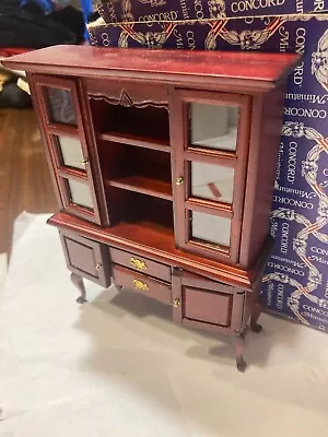 Concord Dollhouse  Magnificent  Nice Burgundy Breakfront Cabinet #1133 Read! • $12.99