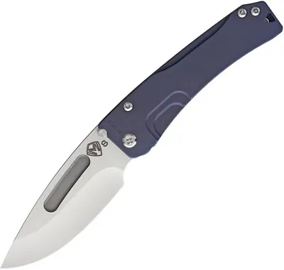 Medford Slim Midi S35VN Tumbled Drop Point Blue Titanium Framelock MD201STD37A2 • $475