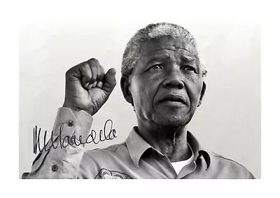 Nelson Mandela 1 Reproduction Autographed A4 Poster With Choice Of Frame • £9.99