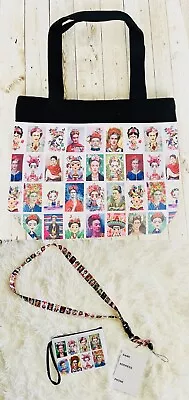 $23 • Buy 3 Piece Set 1 Frida Kahlo Tote Bag 12x14 Inches 1 Coin Bag 1 Lanyard