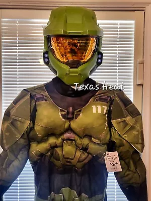 NEW Halo Infinite Master Chief Deluxe Muscle Padded Costume Boys Medium 8/10 • $29.99