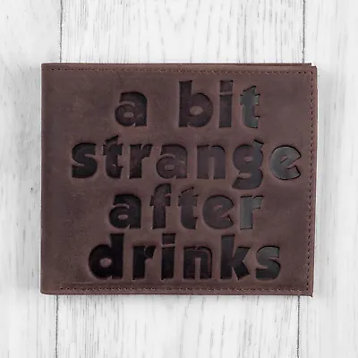 Brown Leather Mens Drinking Quote Wallet By Mustard • £14.50