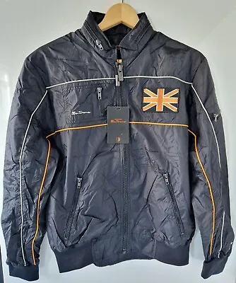 Mens Ben Sherman Hooded Jacket Union Jack Bomber Coat Nylon Mod Indie Skin M NEW • £15