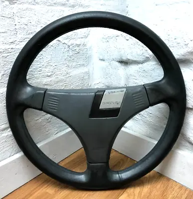 Genuine Italvolanti Overfinch Grey Leather 360mm Steering Wheel. Retro. 7C • $353.82
