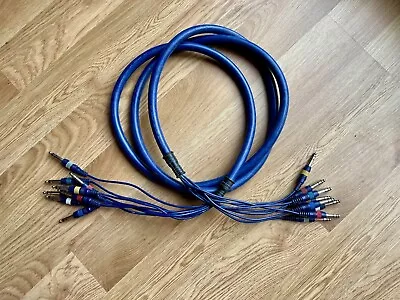 Stereo Audio Jack To Jack 8 Way 3 Meter Loom / Snake / Patch Cable • £8