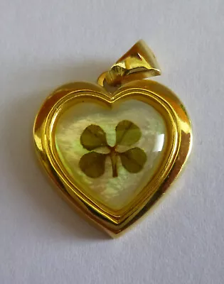 VINTAGE JEWELLERY 18ct YELLOW GOLD STAMPED GHA 750 HEART SHAPED PENDANT 1.7g • £17