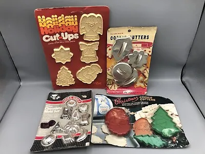$14 • Buy Set Of (4) Vintage Christmas Holiday Cookie Cutters & Chocolate Molds NOS