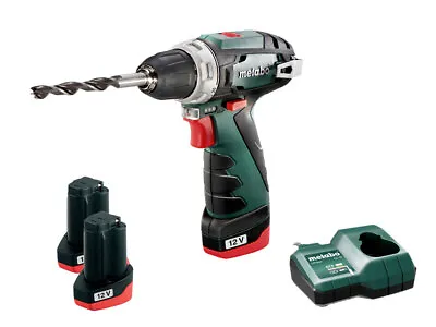 Metabo 600984000 12V 2x2Ah Li-Ion Drill/Screwdriver Kit With Batteries Charger • £81.21