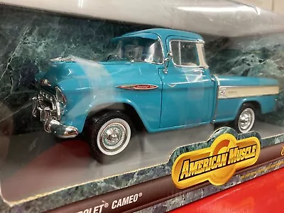 1/18 Diecast 1957 Chevy Cameo Pickup Truck New In Box Turquoise & White  By Ertl • $57.50