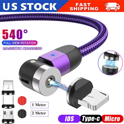 180°+360° Rotate Magnetic Charger Cable Phone Fast Charging Type C Micro USB IOS • $2.98