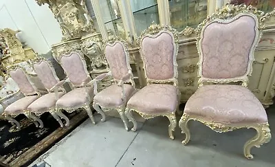 Italian Silik Dining Room Table & Chairs Rococo Baroque French Christmas • $7100