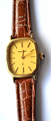 Mappin & Webb Ladies Wind Up Watch Leather Strap 19Cm G.C. • £28