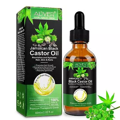 Jamaican Black Castor Oil Hair Growth Eyelashes And Eyebrows 100% Pure 60ml • £6.60