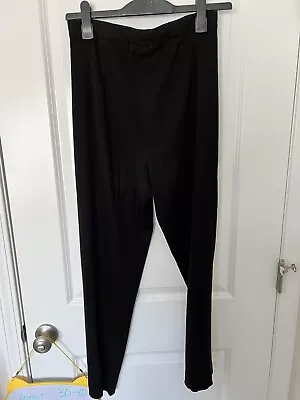 Exclusively MISOOK Size M Black Acrylic Knit Straight Pants Pull On Travel Work • $11