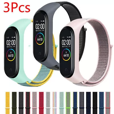$9.12 • Buy 3 PACK Band Strap Nylon Smart Bracelet Wrist Watch For Xiaomi Mi Band 2 6 5 4 3