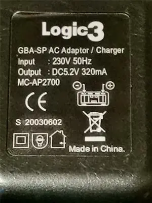 Logic3 3rd Party Charger/Adaptor For Nintendo GameBoy Advance SP & DS - Gba/nds • £9.99