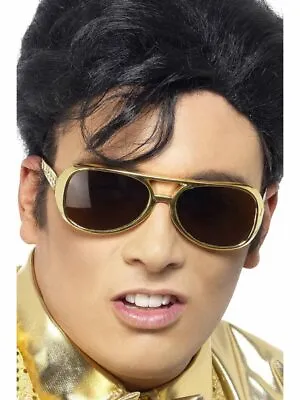 Licensed Shades Gold Elvis Presley 1970'S Fancy Dress Costume Accessory • $7.09