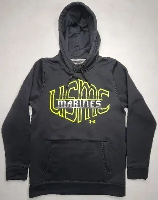 Under Armour USMC Hoodie Mens S Storm Marine Sweatshirt Black Neon • $15.99