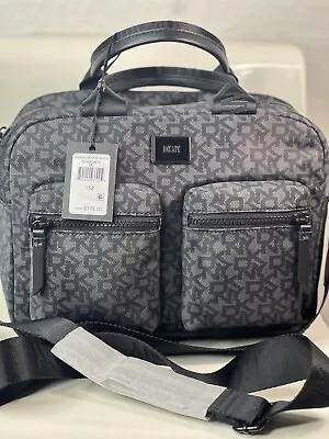 NWT DKNY Women’s Damian Satchel Black/Grey Crossbody Bag Handbag MSRP $198.00 • $79.99