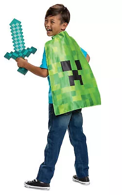 Creeper Cape And Sword Child Costume Accessory Kit NEW Minecraft One Size • $20.21