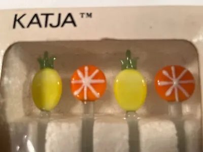 Handmade Glass Swizzle Sticks Katja Drulane Towle Vintage Barware Citrus • $16.80