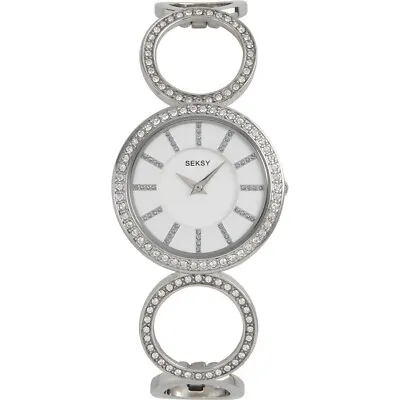 Seksy Ladies Watch Silver Strap White Dial 4720 • £39.99