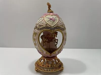 Franklin Mint Faberge Egg Carousel Horse Music Box Roses And Hearts Tfm 96 • $99