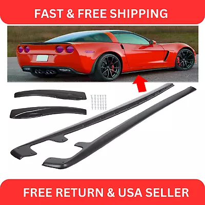 ZR1 Style PP Side Skirts Rocker Panels Mud Flaps For Corvette C6 Z06 Wide 05-13 • $108.03