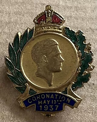 £5 • Buy King Edward VIII 1937 Coronation Gilt Metal And Enamel Badge.