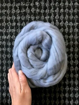 2 Oz Shabby Grey Merino Wool Roving 22.5 Micron For Spinning Felting Weaving • $5.75