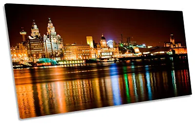 £39.99 • Buy Liverpool City Skyline PANORAMIC CANVAS WALL ART Print Picture