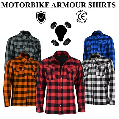 Mens Motorbike Motorcycle Shirt Jacket Armoured Protection With CE Biker Armour • $49.77