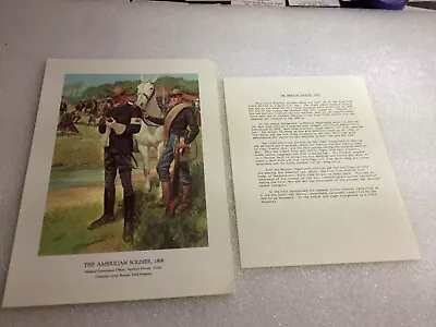 VTG” The American Soldier” 13x9 Military Art Print  1898 Military  History Dep. • $13