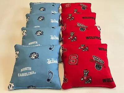 Nc State Wolfpack North Carolina Tarheels Unc Cornhole Bags 8 Bean Bag Toss Game • $31.19